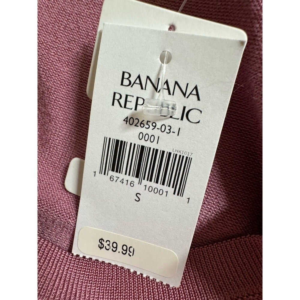 Banana Republic Sleeveless Sweater Top, Size S Liquid Knit Mauve Pink New Office - Picture 5 of 6